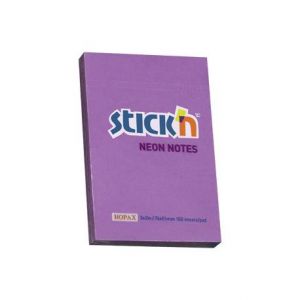 Karteczki samoprzylepne Stick'n 76x51mm, 100szt fioletowe neon